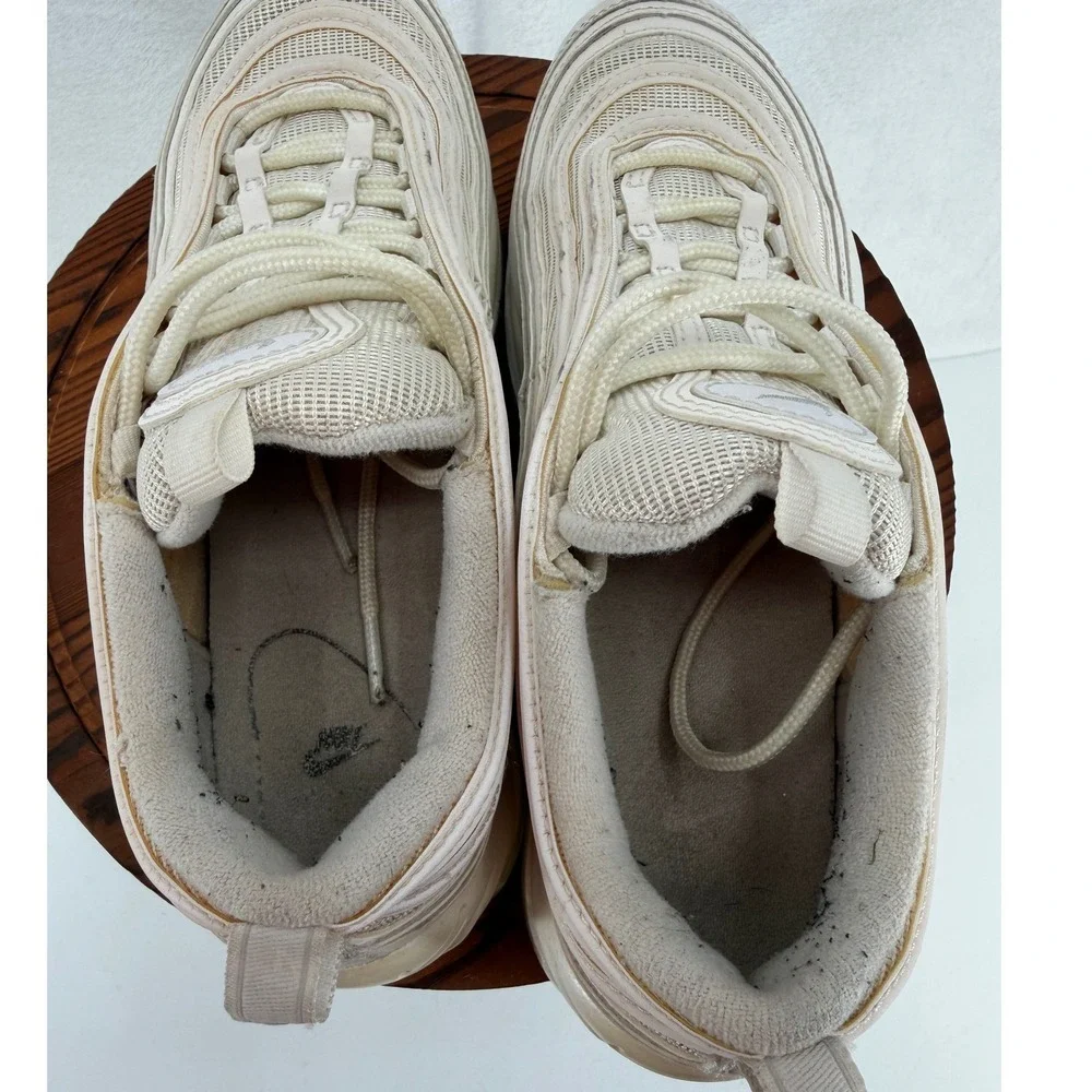Nike Air Max 97 Women 7.5 Summit White Metallic Silver Sneakers 921733-100